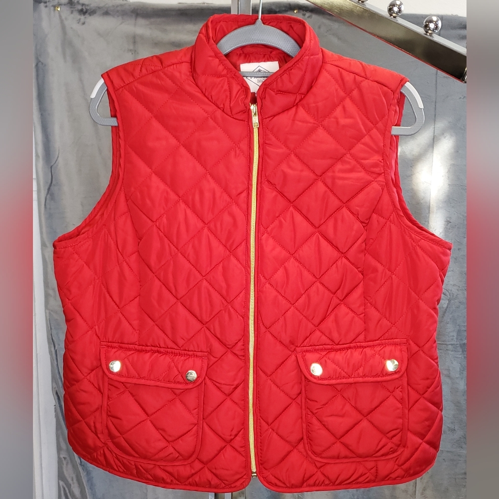 Petite Red Quilted Vest |St. John's Bay Vest Collection